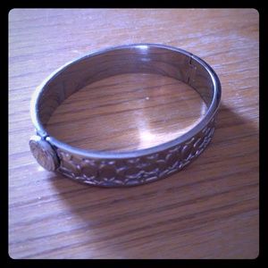 Coach Sterling silver hinged bangle
